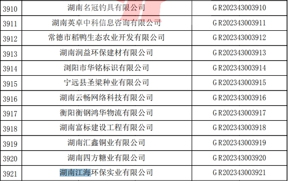 2023年湖南江海，“高新技術(shù)企業(yè)”復(fù)審順利通過！